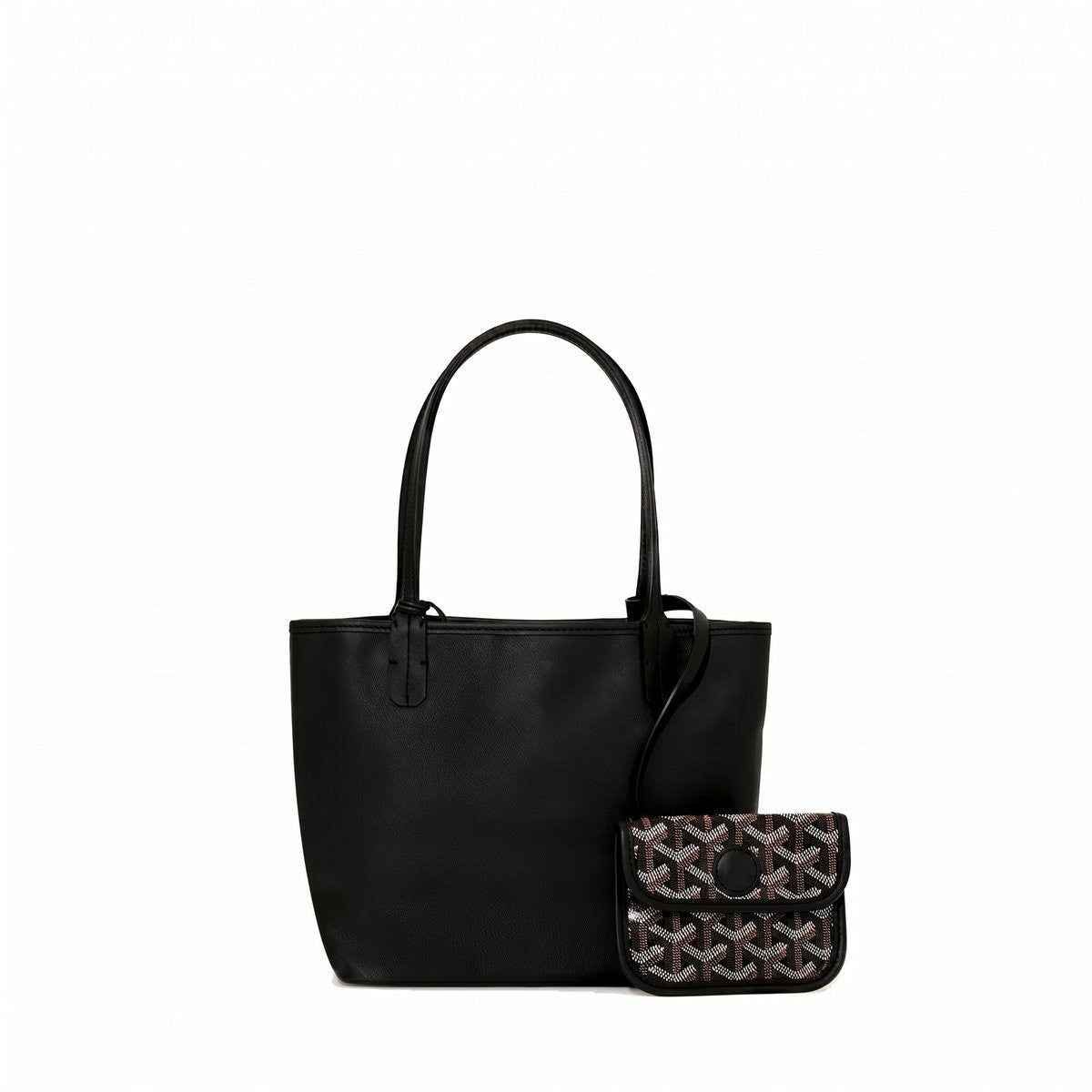 Reversible Leather Mini Tote - Black - 2