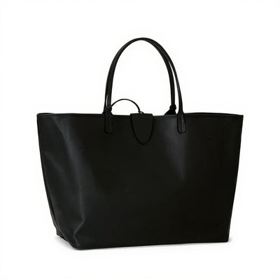 Reversible Leather Tote Bag - Large - Black