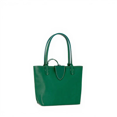 Reversible Leather Mini Tote - Green