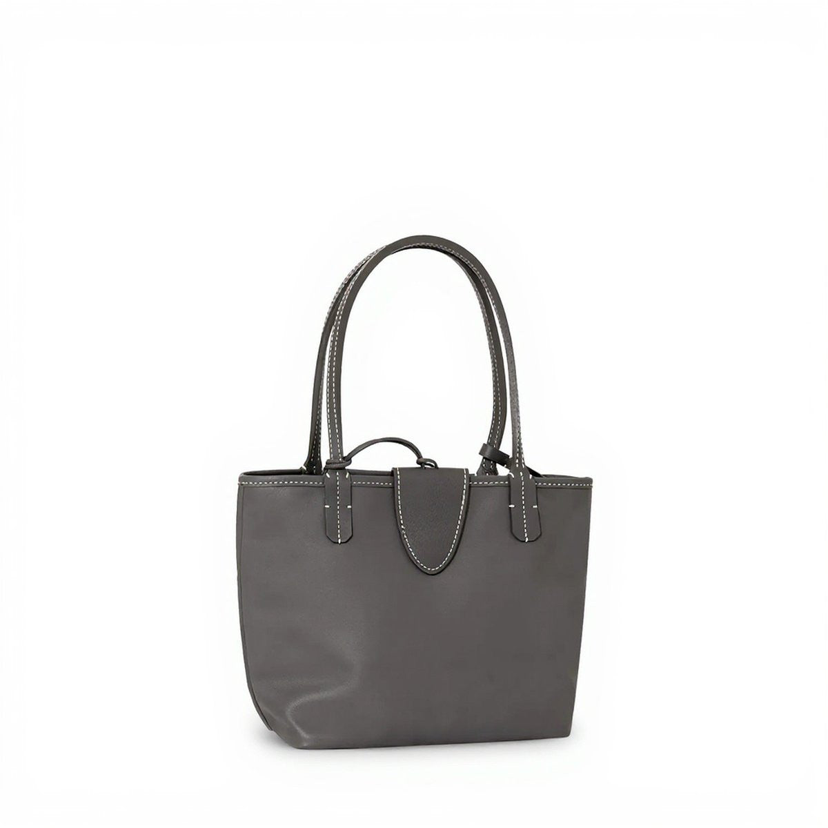 Reversible Leather Mini Tote - Grey