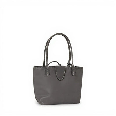 Reversible Leather Mini Tote - Grey