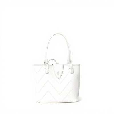 Reversible Leather Mini Tote - White
