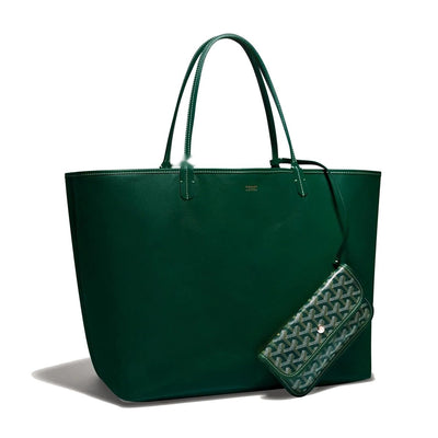 Reversible Leather Tote Bag - Large - Green