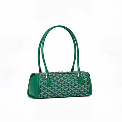 Round Structured Top-Handle Bag - Green