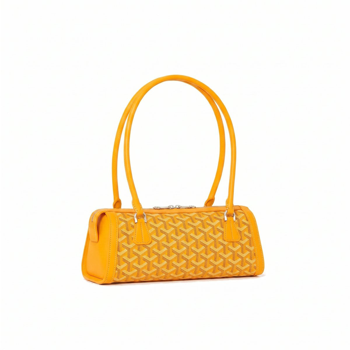 Round Structured Top-Handle Bag - Yellow