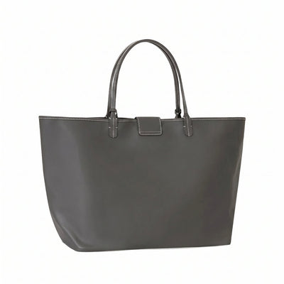 Reversible Leather Tote Bag - Large - Grey