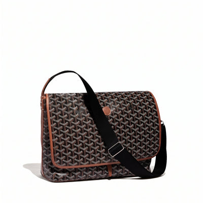 Classic Messenger Bag - Medium - Black & Tan
