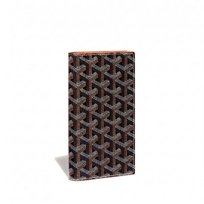 Long Snap Wallet with Card Slots - Black & Tan