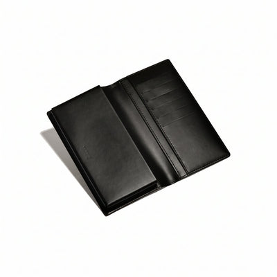 Long Snap Wallet with Card Slots - Black - 2