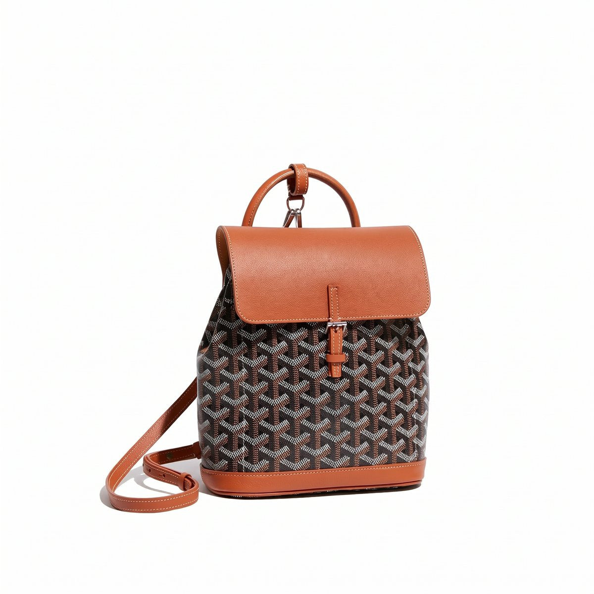 Mini Canvas Backpack - Black & Tan