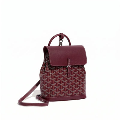 Mini Canvas Backpack - Burgundy