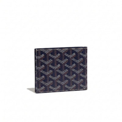 Leather Money Clip Card Holder - Navy Blue