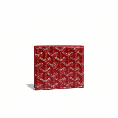 Leather Money Clip Card Holder - Red