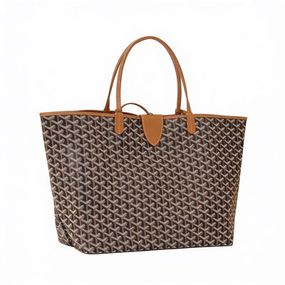 Lightweight Canvas Tote Bag - Large - Black & Tan