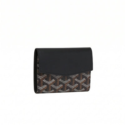 Compact Bi-Fold Wallet with Coin Pocket - Black