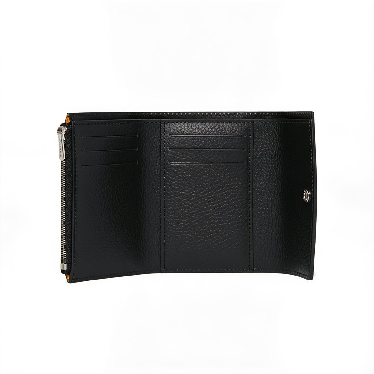 Compact Bi-Fold Wallet with Coin Pocket - Black - 3