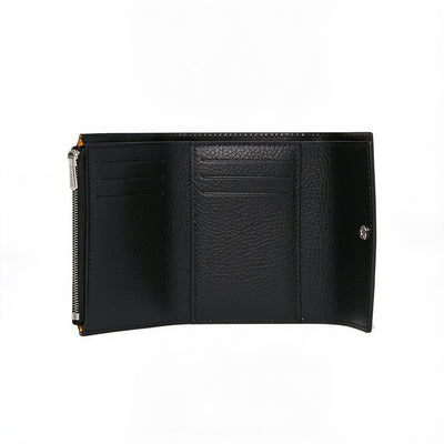 Compact Bi-Fold Wallet with Coin Pocket - Black - 3
