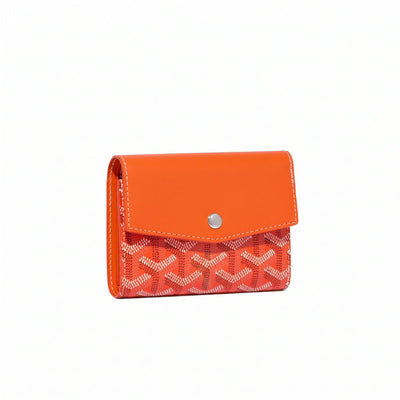 Compact Bi-Fold Wallet with Coin Pocket - Orange