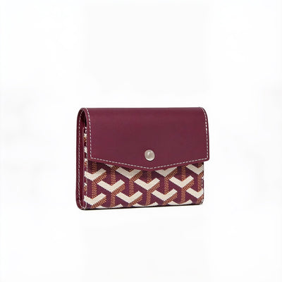 Compact Bi-Fold Wallet with Coin Pocket - Burgundy