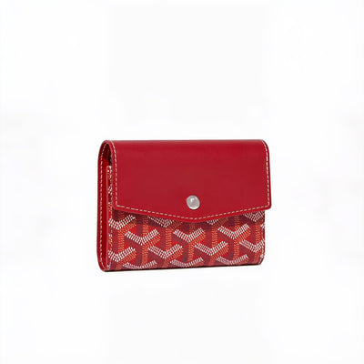 Compact Bi-Fold Wallet with Coin Pocket - Red