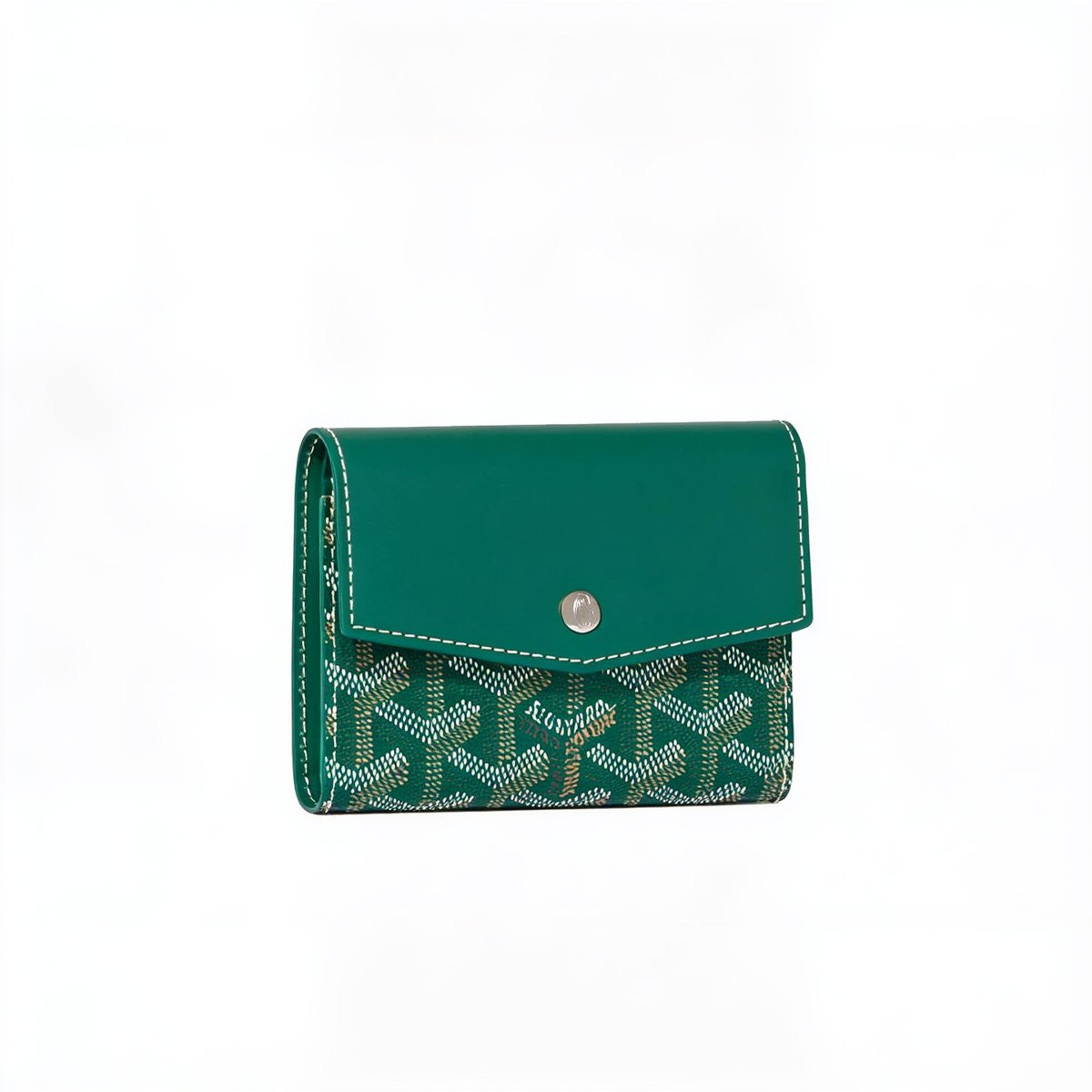 Compact Bi-Fold Wallet with Coin Pocket - Green
