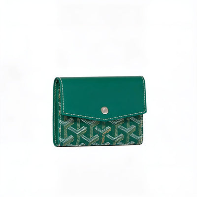 Compact Bi-Fold Wallet with Coin Pocket - Green