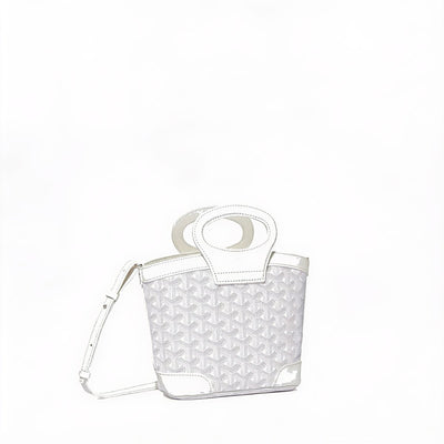 Drawstring Mini Bucket Bag - White