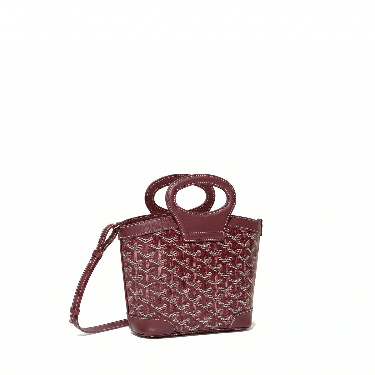 Drawstring Mini Bucket Bag - Burgundy