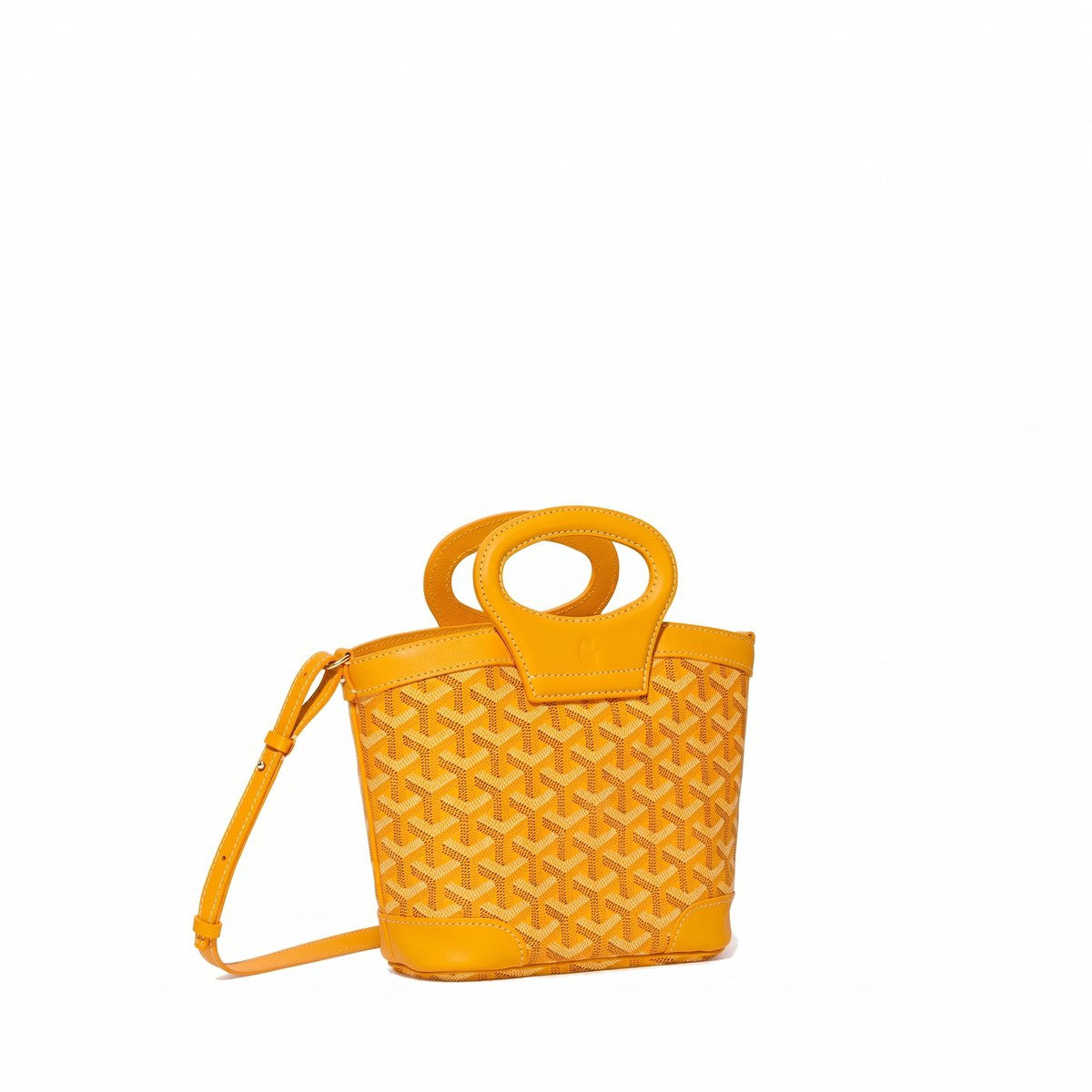 Drawstring Mini Bucket Bag - Yellow
