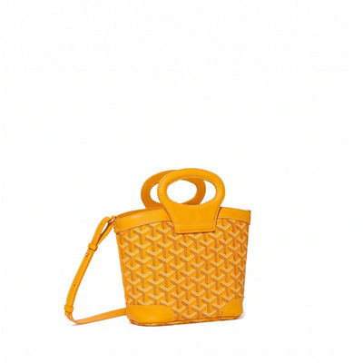 Drawstring Mini Bucket Bag - Yellow