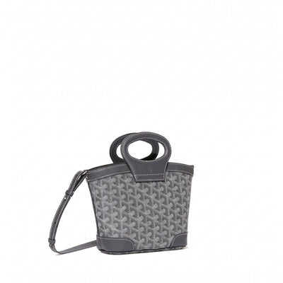 Drawstring Mini Bucket Bag - Grey