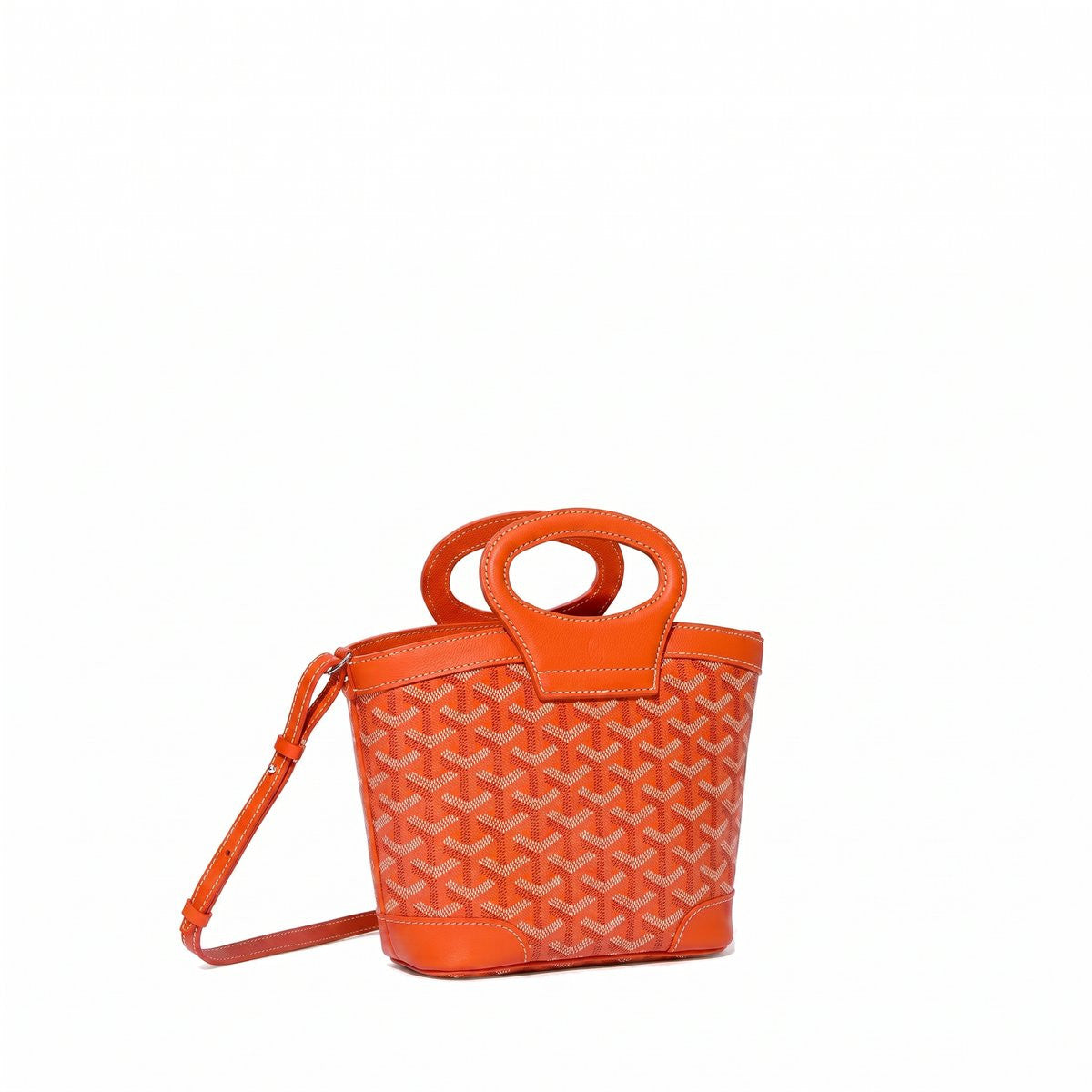 Drawstring Mini Bucket Bag - Orange