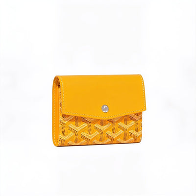 Compact Bi-Fold Wallet with Coin Pocket - Yellow