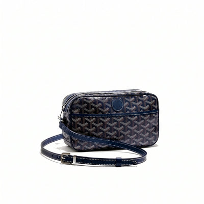 Compact Crossbody Flap Bag - Navy Blue