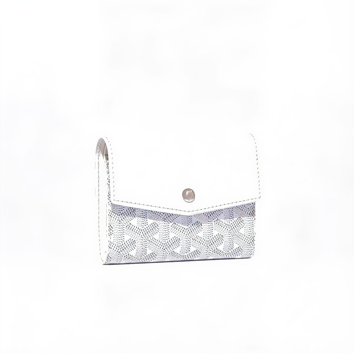 Compact Bi-Fold Wallet with Coin Pocket - White
