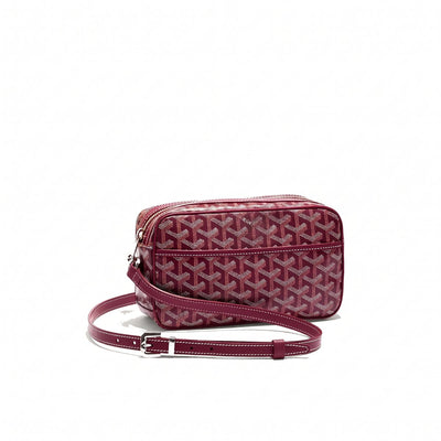 Compact Crossbody Flap Bag - Burgundy