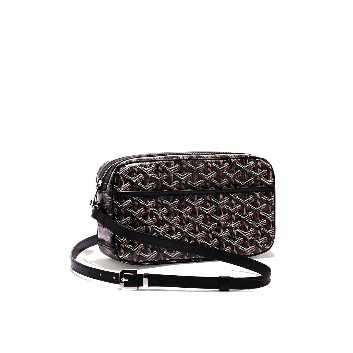 Compact Crossbody Flap Bag - Black