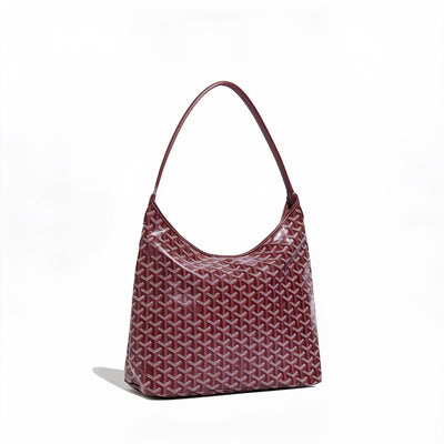 Slouchy Hobo Shoulder Bag - Burgundy