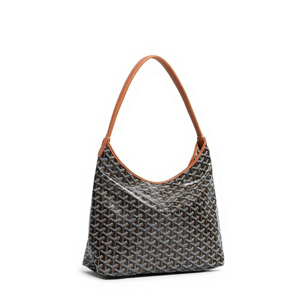 Slouchy Hobo Shoulder Bag - Black & Tan