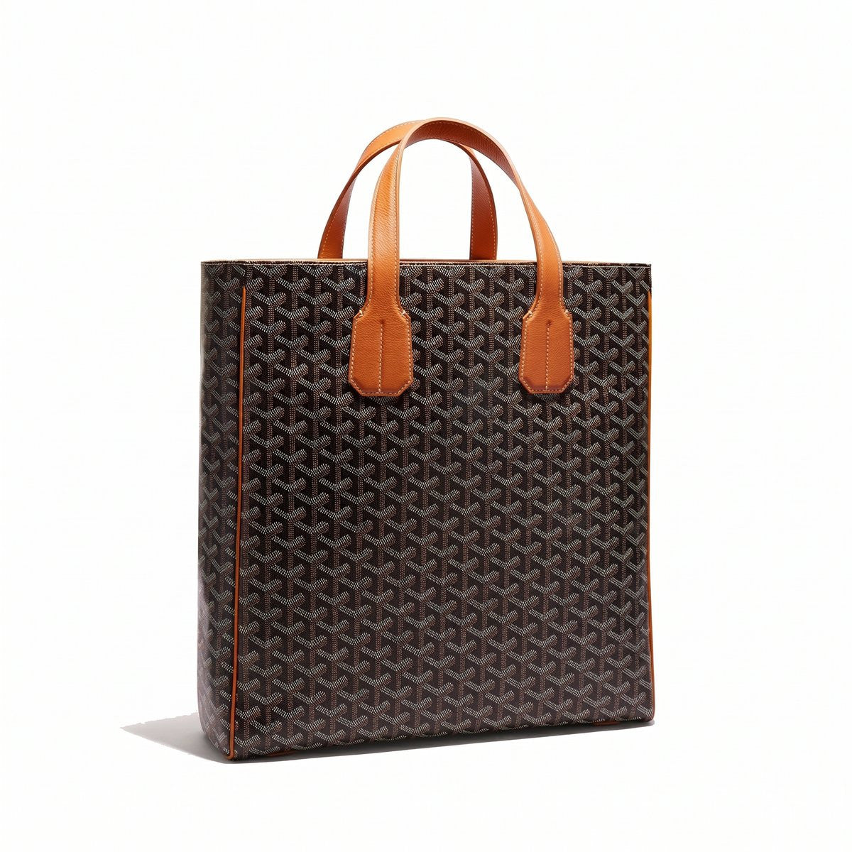 Slim Vertical Crossbody Bag - Black & Tan