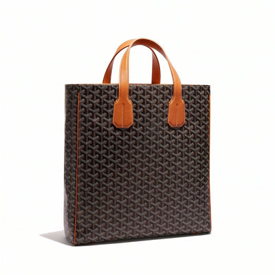 Slim Vertical Crossbody Bag - Black & Tan
