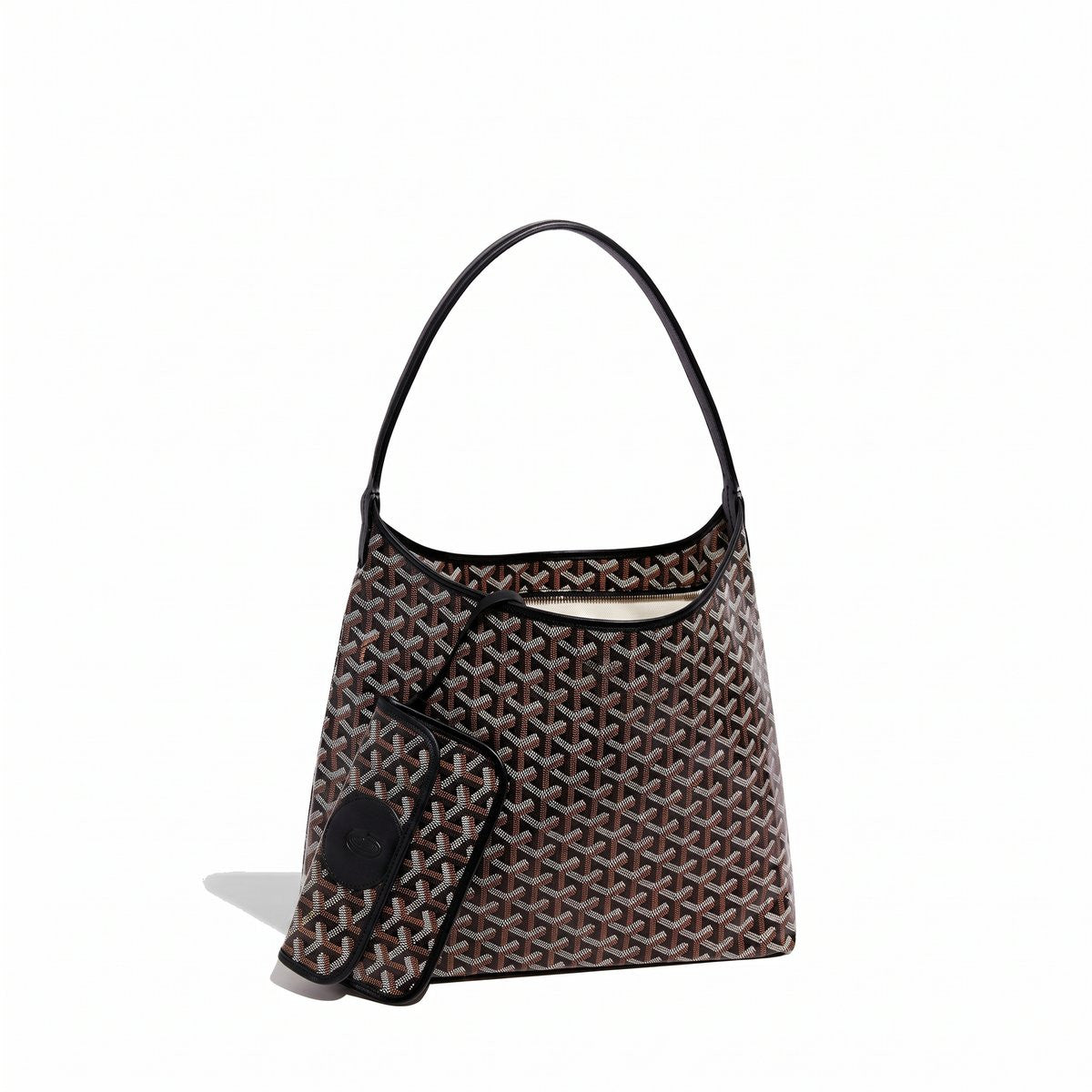 Slouchy Hobo Shoulder Bag - Black - 3