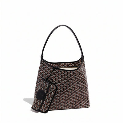 Slouchy Hobo Shoulder Bag - Black - 3
