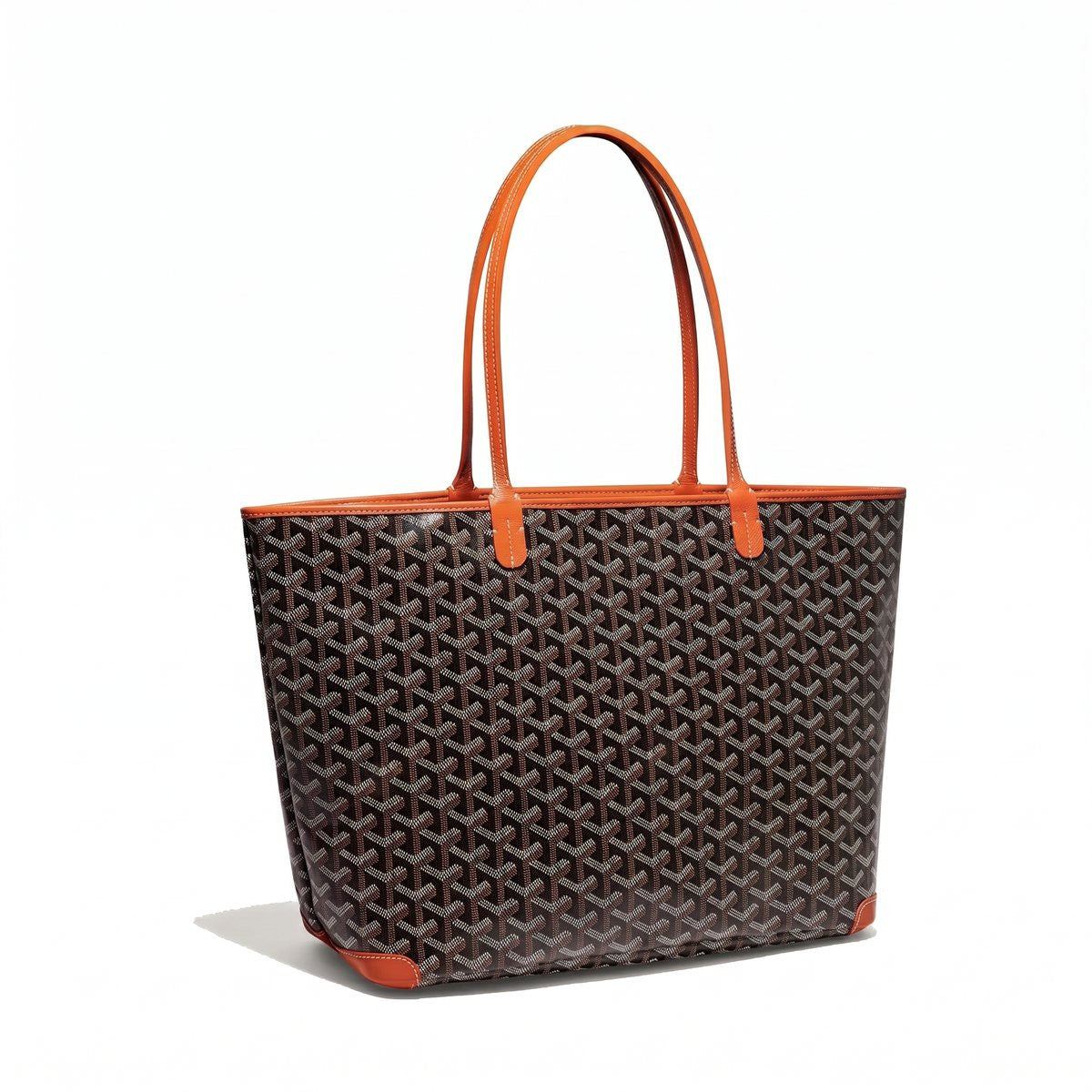 Zippered Canvas Tote - Medium - Black & Tan