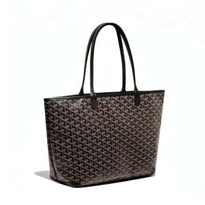 Zippered Canvas Tote - Medium - Black