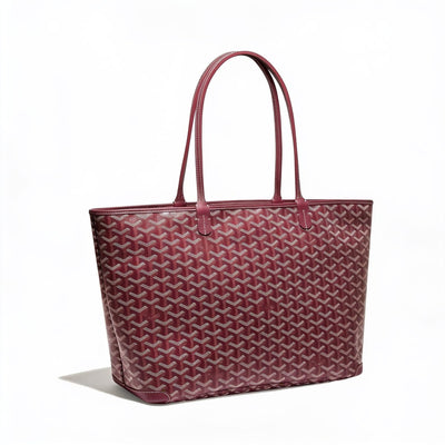 Zippered Canvas Tote - Medium - Burgundy