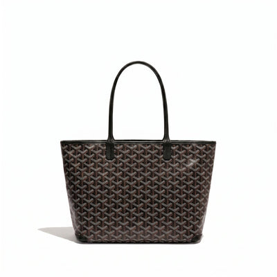 Zippered Canvas Tote - Small - Black - 2
