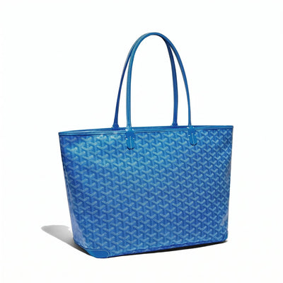 Zippered Canvas Tote - Medium - Sky Blue