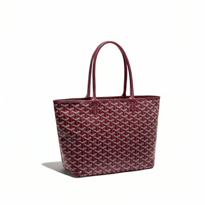Zippered Canvas Tote - Small - Burgundy