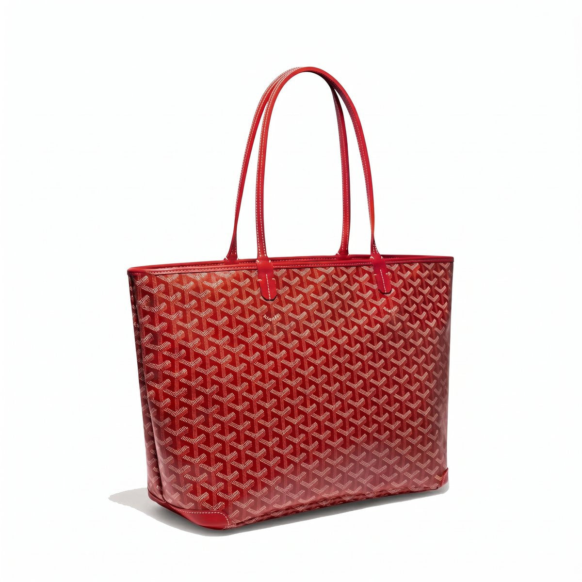 Zippered Canvas Tote - Medium - Red
